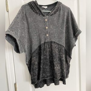 Fantastic Fawn mineral washed hooded top